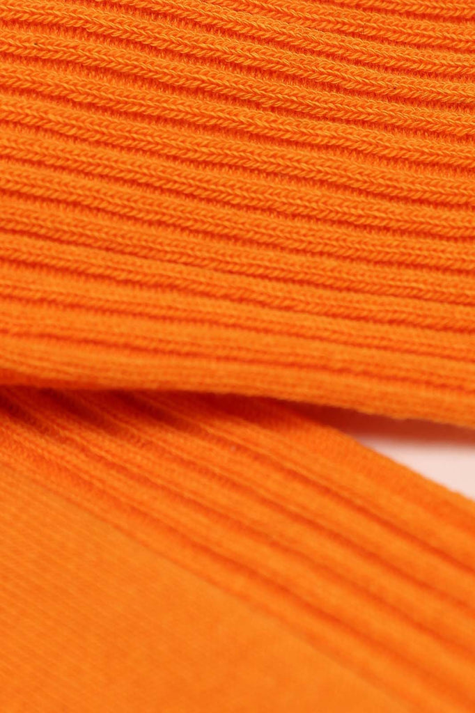 Bright orange long ribbed socks_4