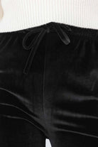 Black velvet loose fit trousers_5