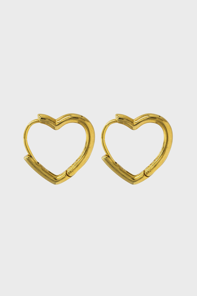 Gold small heart hoop earrings_1
