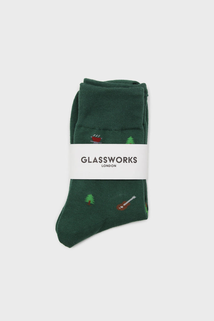 Green camp out socks_4