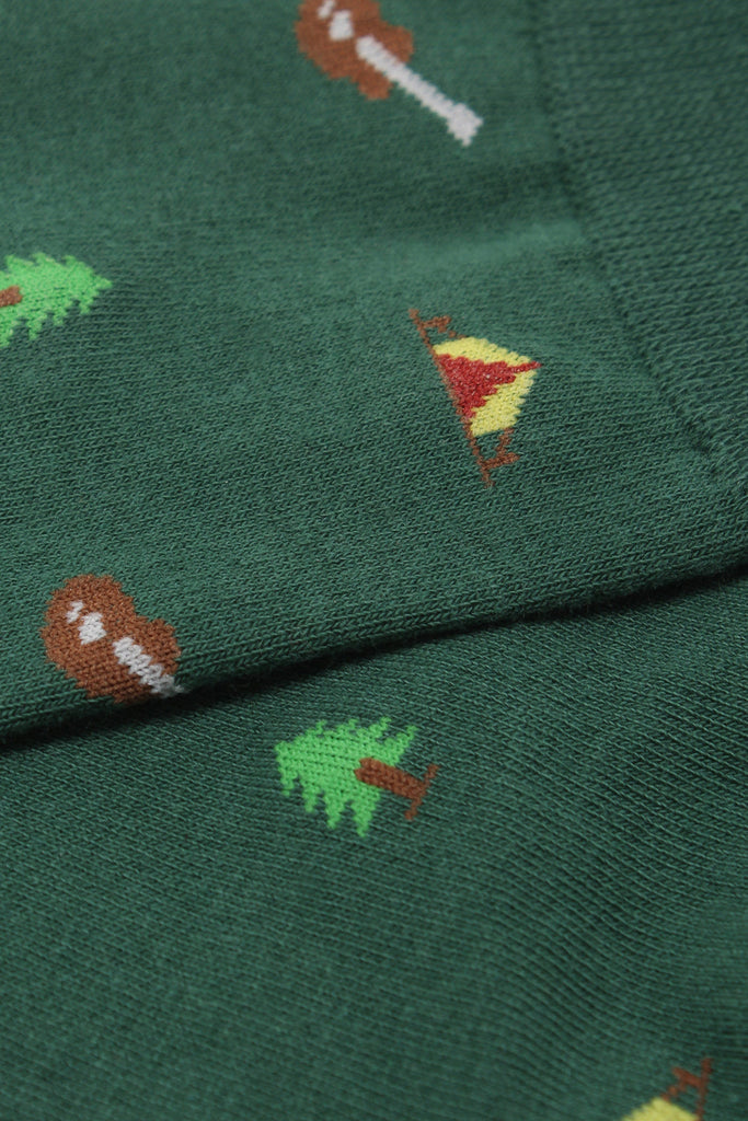 Green camp out socks_2