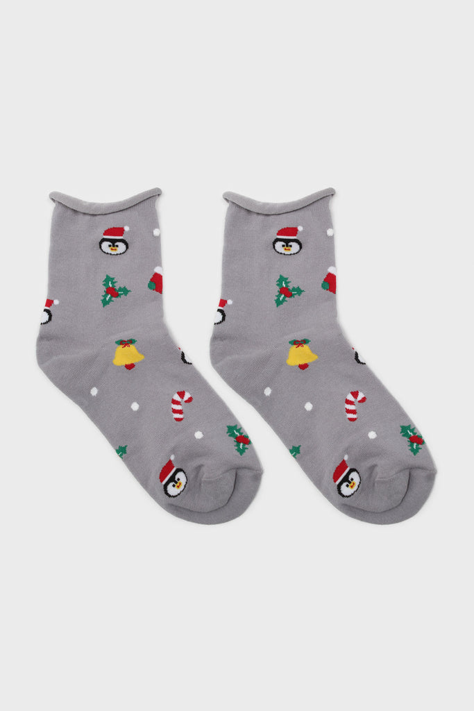 Grey Christmas socks_3