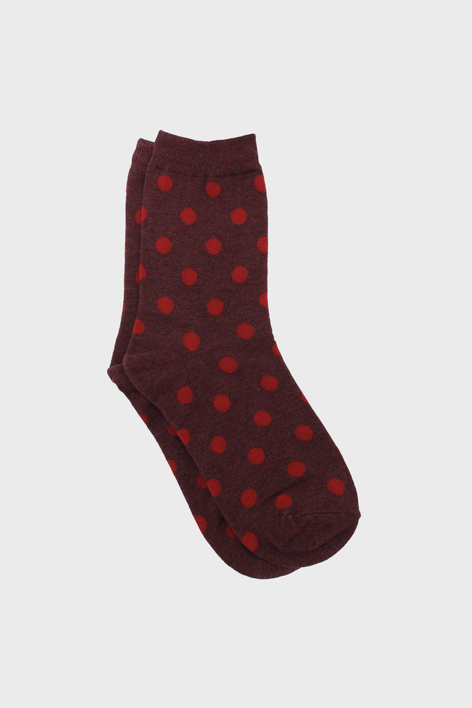 Burgundy and red bubble dot socks_1