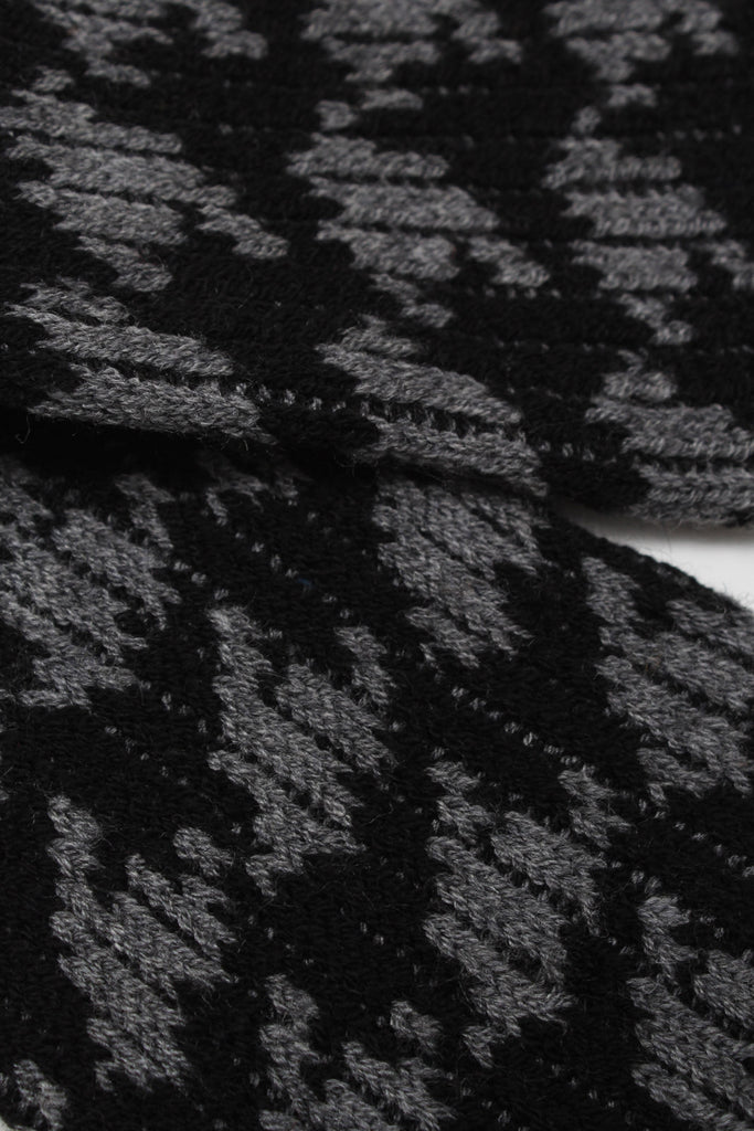 Black and grey wool blend houndstooth socks_2