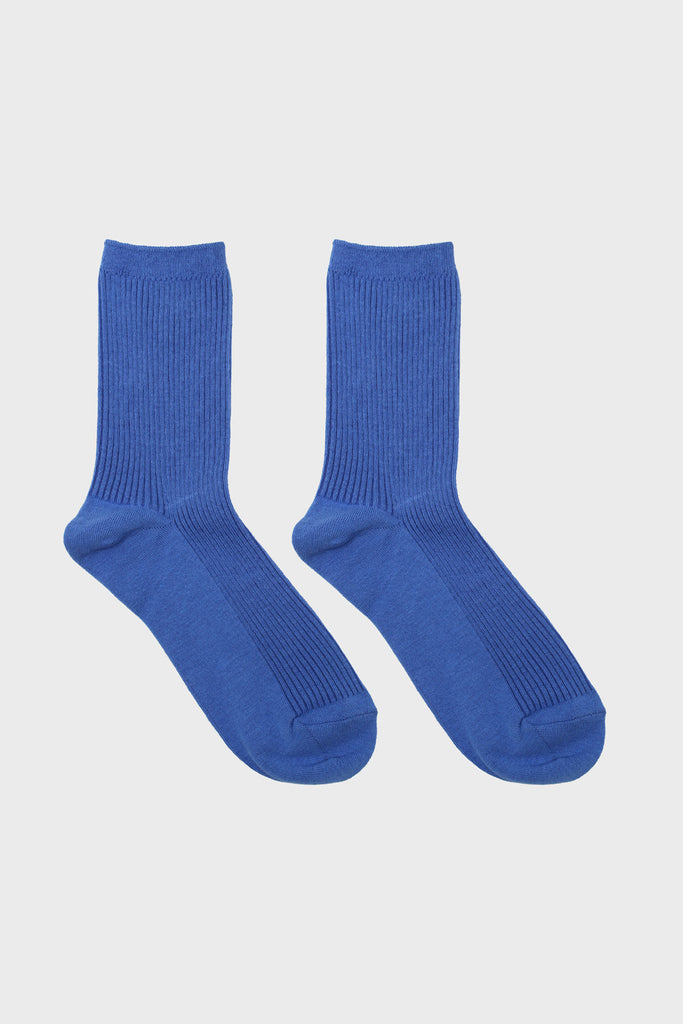 Blue classic ribbed socks_5