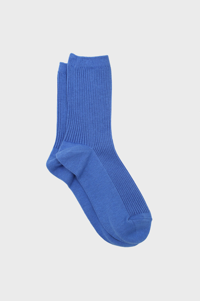 Blue classic ribbed socks_3