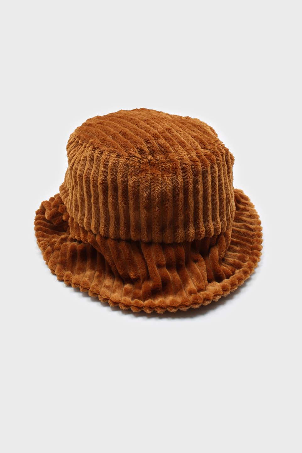 Camel large ribbed bucket hat_3