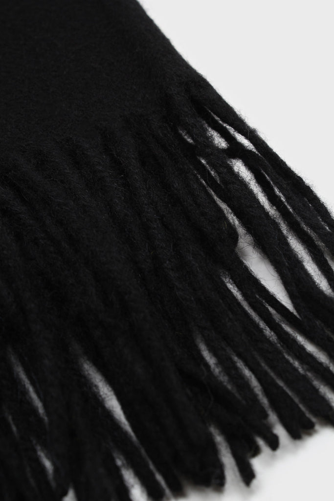 Black pure wool scarf_3
