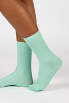Turquoise modal blend ribbed socks_3