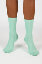 Turquoise modal blend ribbed socks_4