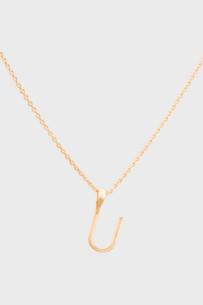 Charm necklace - Gold name initial letter 'U'_1