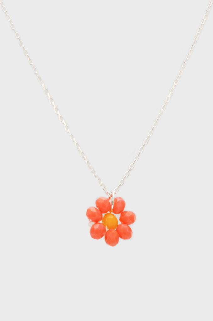 Charm necklace - Silver coral daisy_2