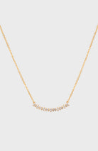 Charm necklace - Gold diamante curved bar_2
