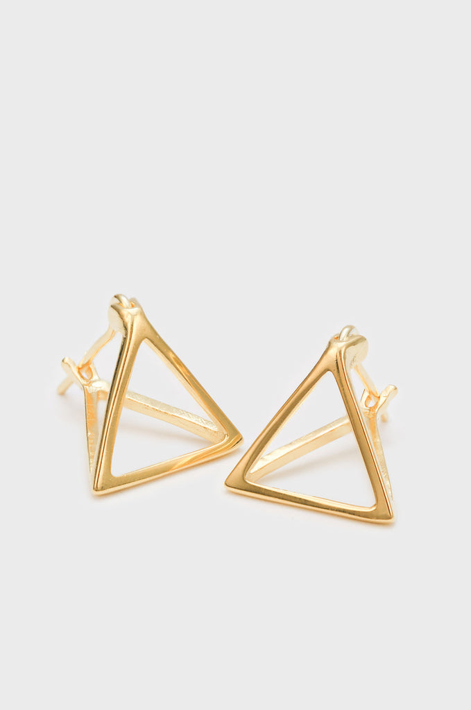 Gold collapsing triangle earrings_1