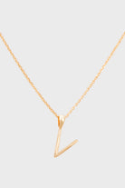 Charm necklace - Gold name initial letter 'V'_1