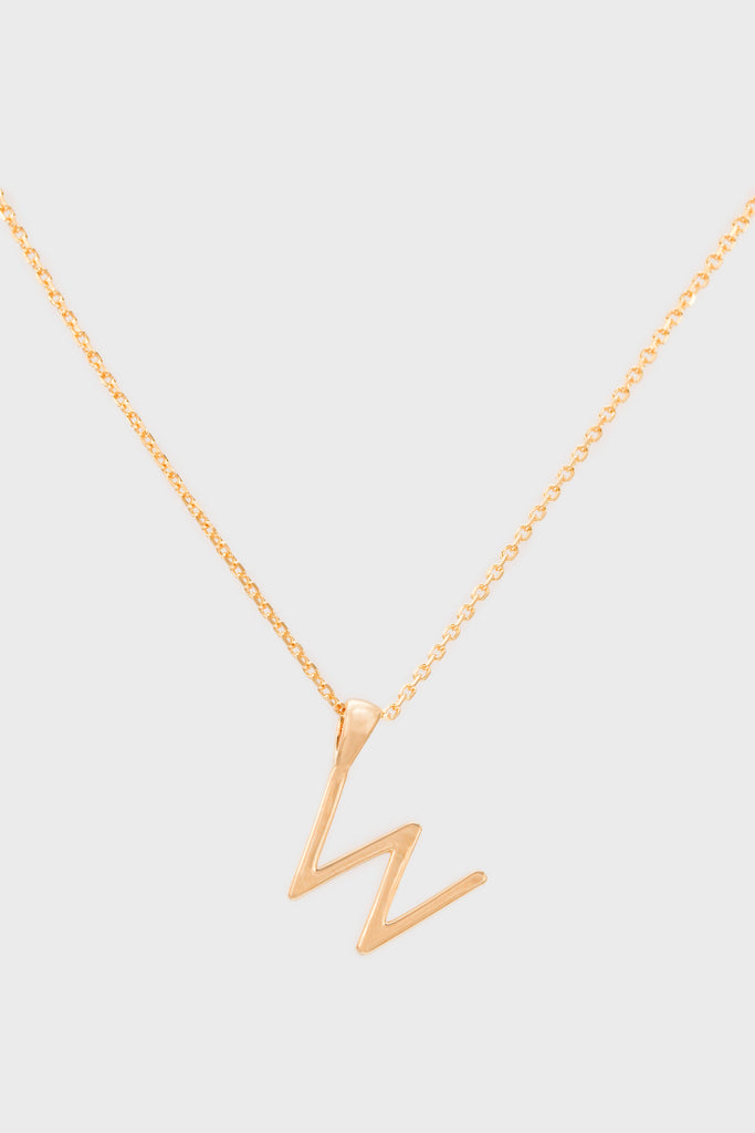 Charm necklace - Gold name initial letter 'W'_1