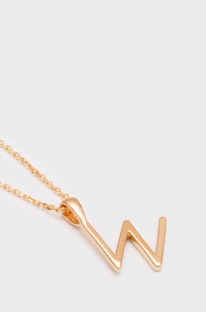 Charm necklace - Gold name initial letter 'W'_2