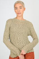 Khaki and beige mix knit diagonal hem jumper_2