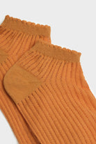 Warm brown ribbed soft trim ankle socks_4