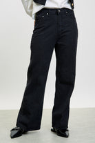 Washed black bootcut jeans_1
