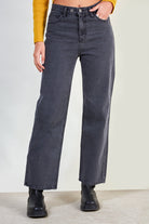 Washed black recycled cotton jeans_1