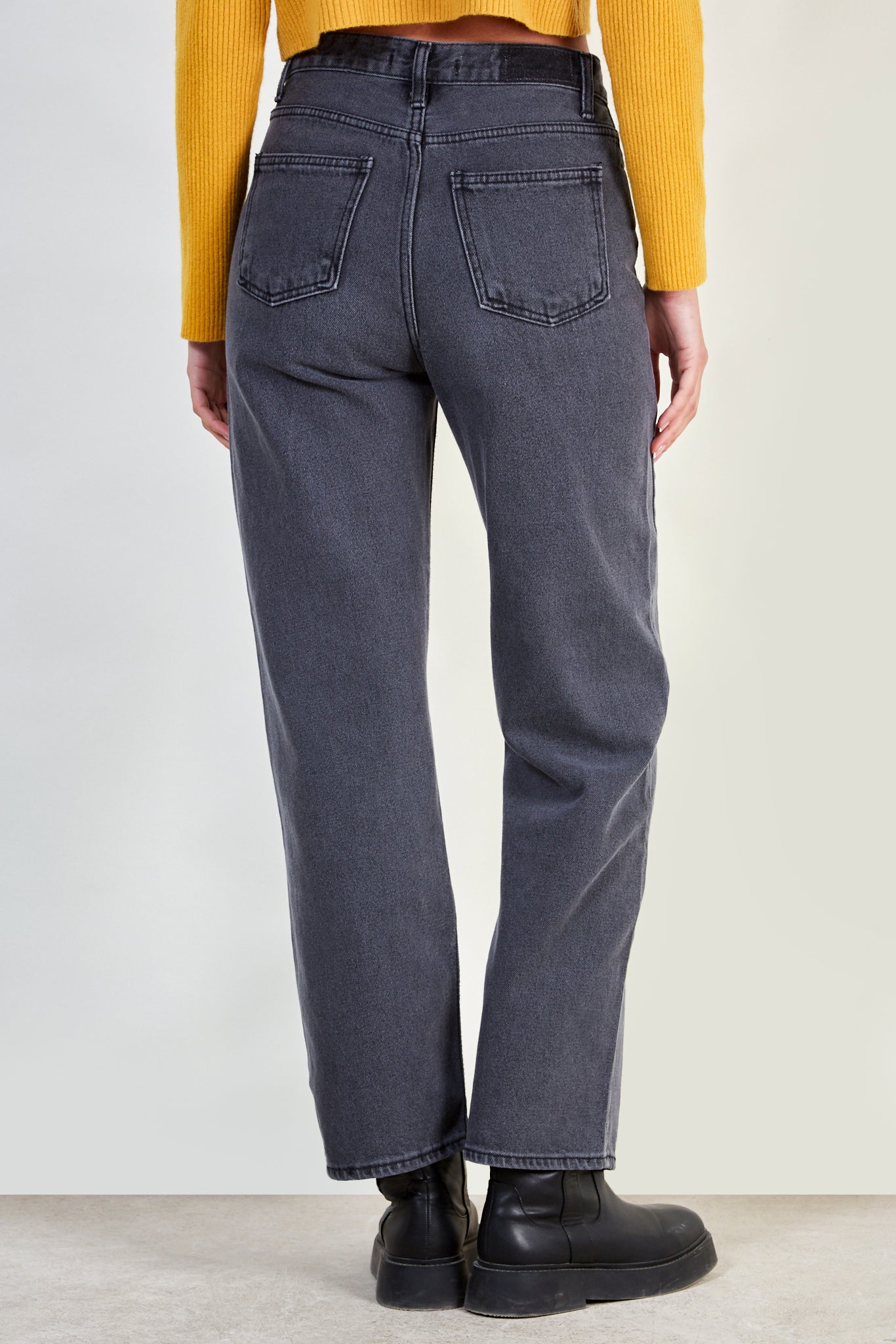 Washed black recycled cotton jeans_3