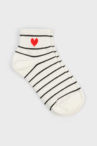 Striped heart ankle socks - Set of 2