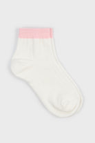 White and pink contrast trim ankle socks_3