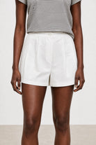 White double pleat tailored shorts_3