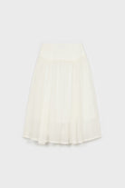 White drop waist contrast chiffon touch skirt_1