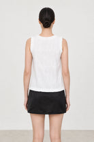 White embroidered tie front sleeveless top_2