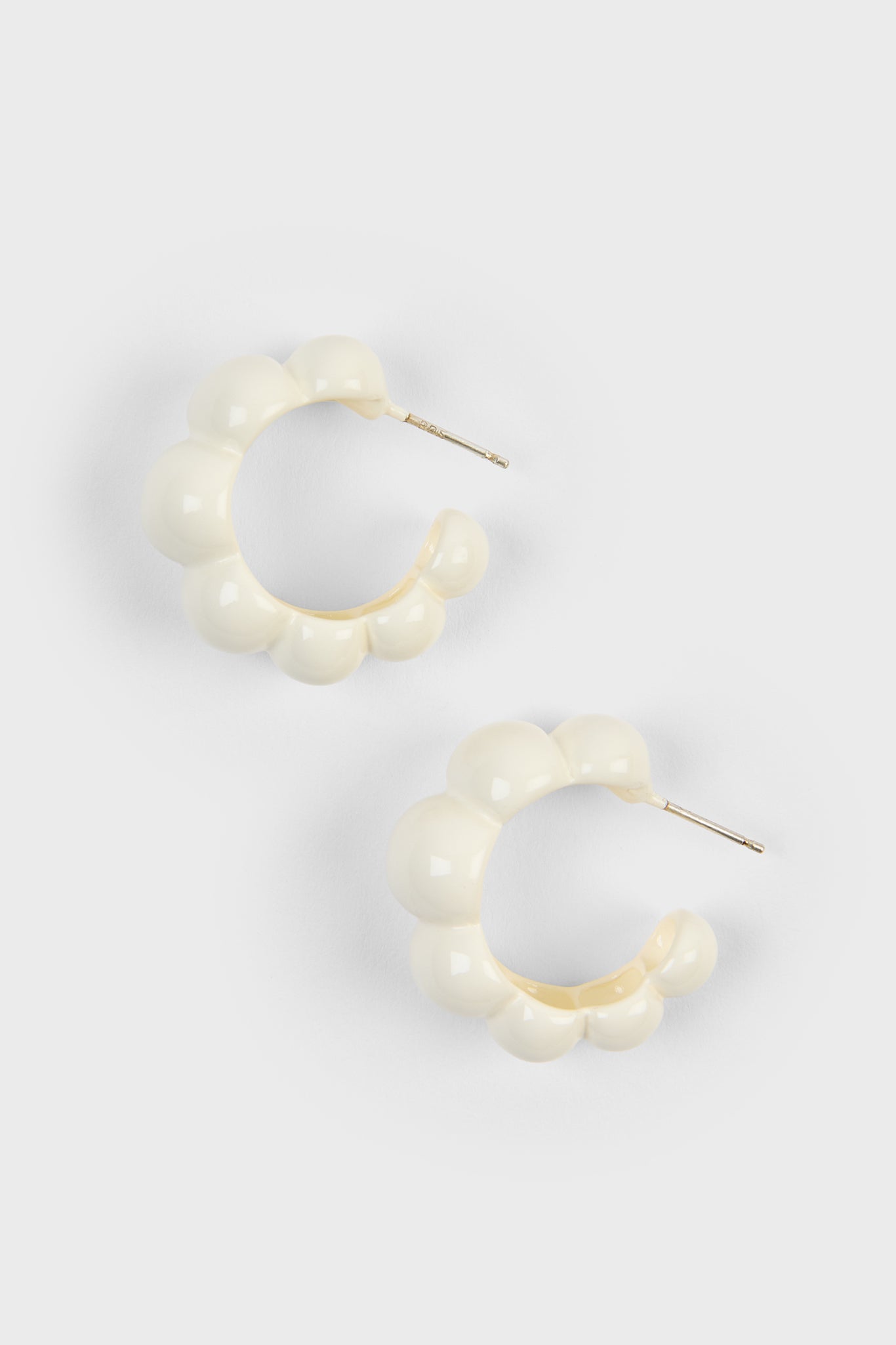 White enamel bubble hoop earrings_1