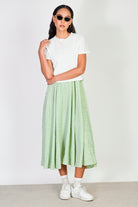 White herringbone textures short sleeved top_4