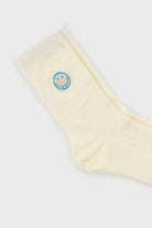 White intarsia block embroidered smiley face socks_3