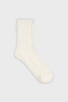 White mesh cableknit socks_3
