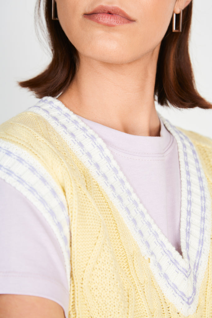Yellow and purple varsity trim sweater vest_3