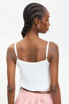 White satin wrap tank blouse_2