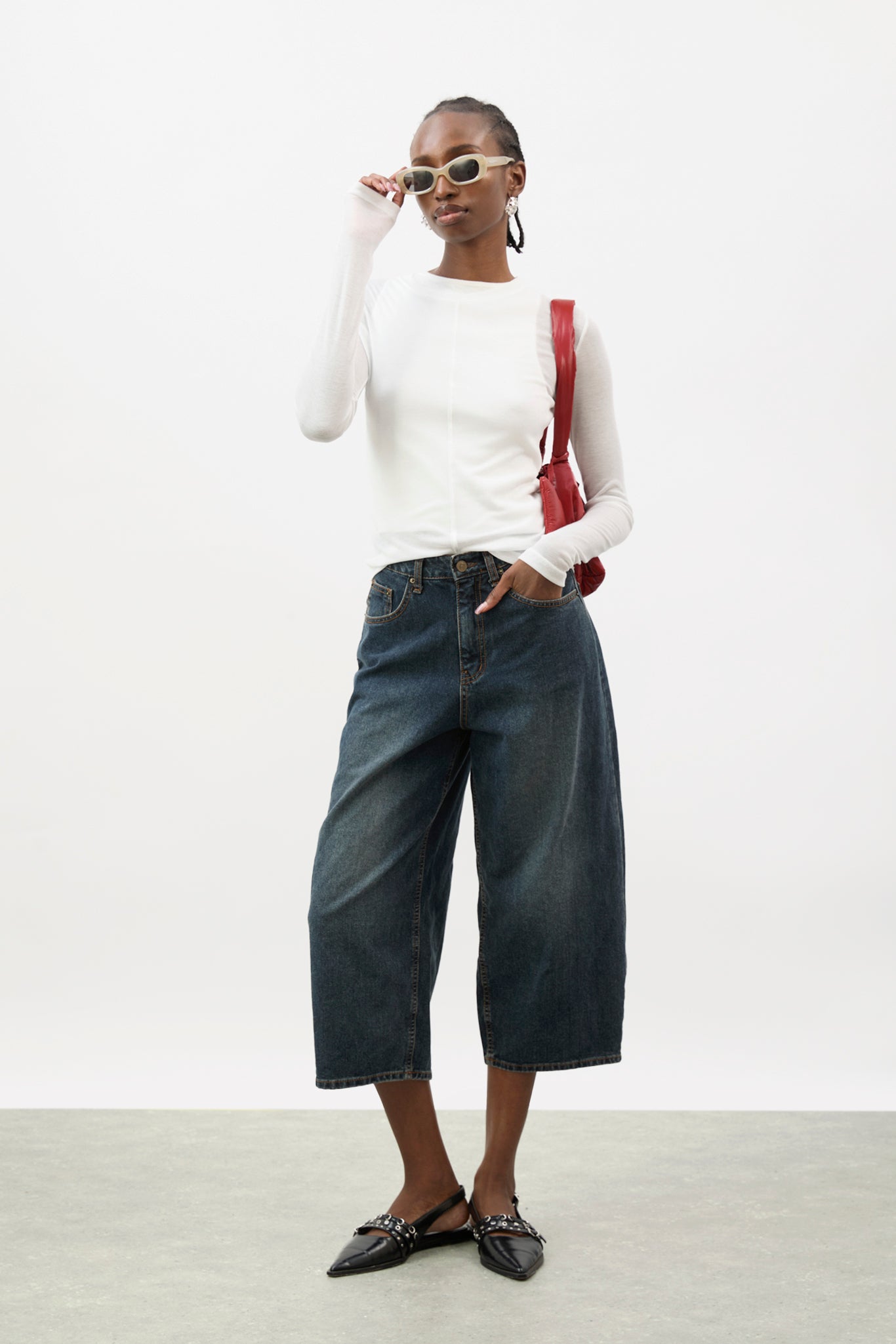 White semi sheer jersey long sleeve top_4