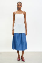 White semi sheer long thin strap tank_4