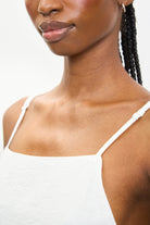 White semi sheer long thin strap tank_3