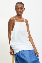 White semi sheer long thin strap tank_5