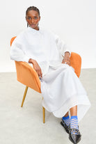 White semi sheer striped shirt_5