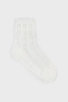 White sheer grid socks_1