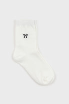 White single black ribbon ribbed socks_1