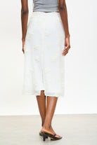 White textured floral skirt_2