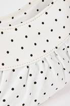 White tiny polka dot ruched curve shoulder bag_3