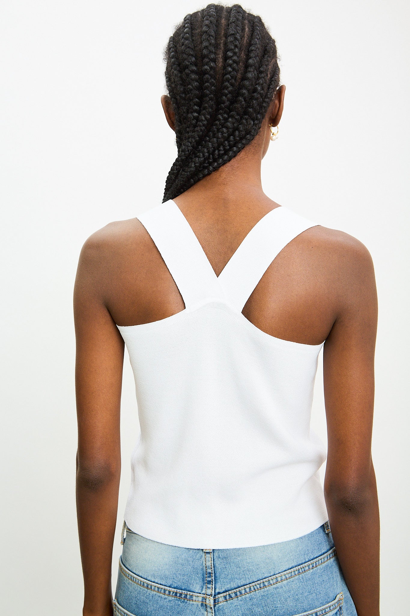 White wide strap cross back knit tank_2