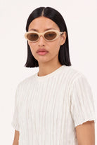 White floaty sheer strips short sleeve top_4