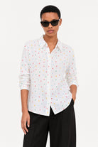 White rainbow polka dot cotton shirt_1