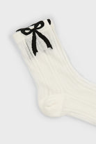 White giant black bow socks_4